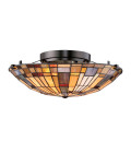 Inglenook 2-ljus plafond brons/konstglas 40,7 cm Quoizel Inglenook 2-ljus plafond brons/konstglas 40,7 cm