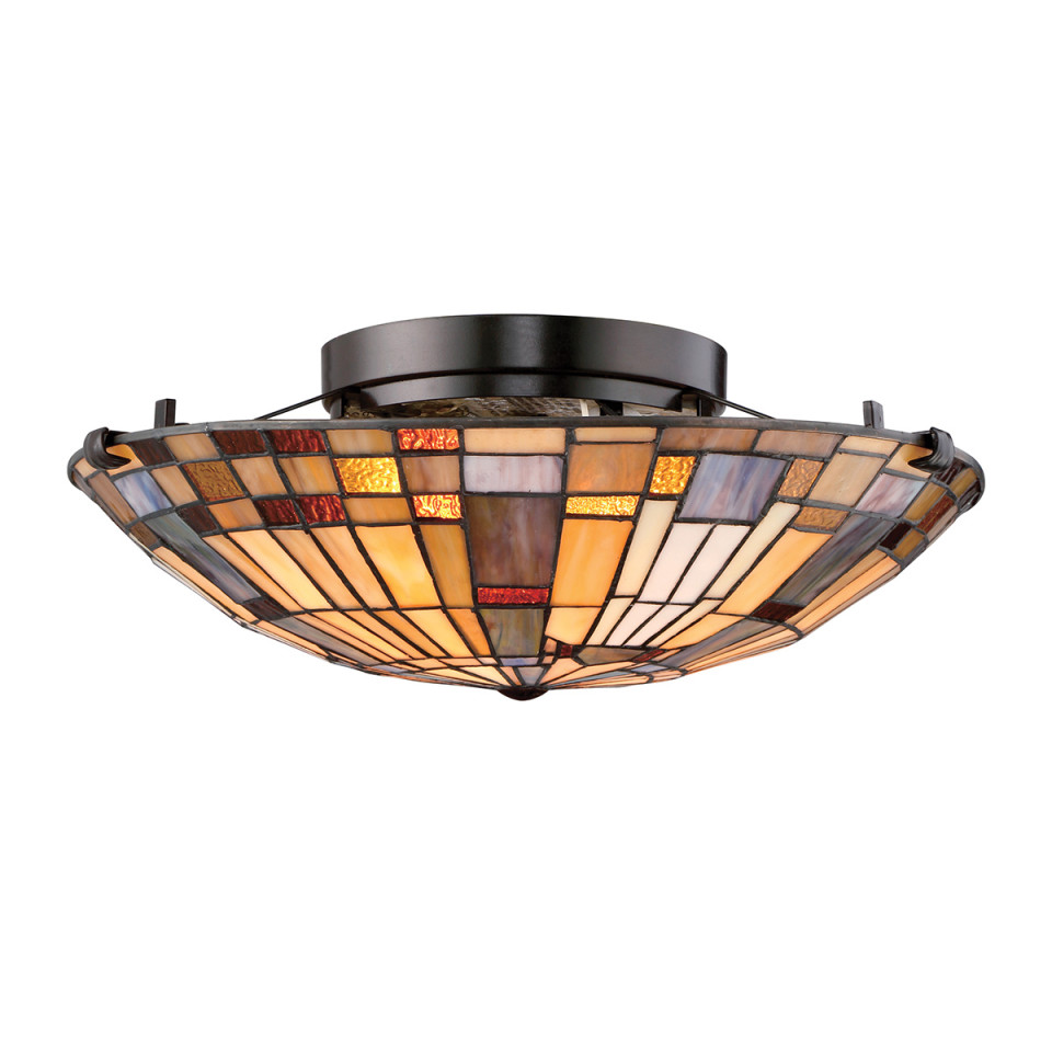 Inglenook 2-ljus plafond brons/konstglas 40,7 cm Quoizel Inglenook 2-ljus plafond brons/konstglas 40,7 cm