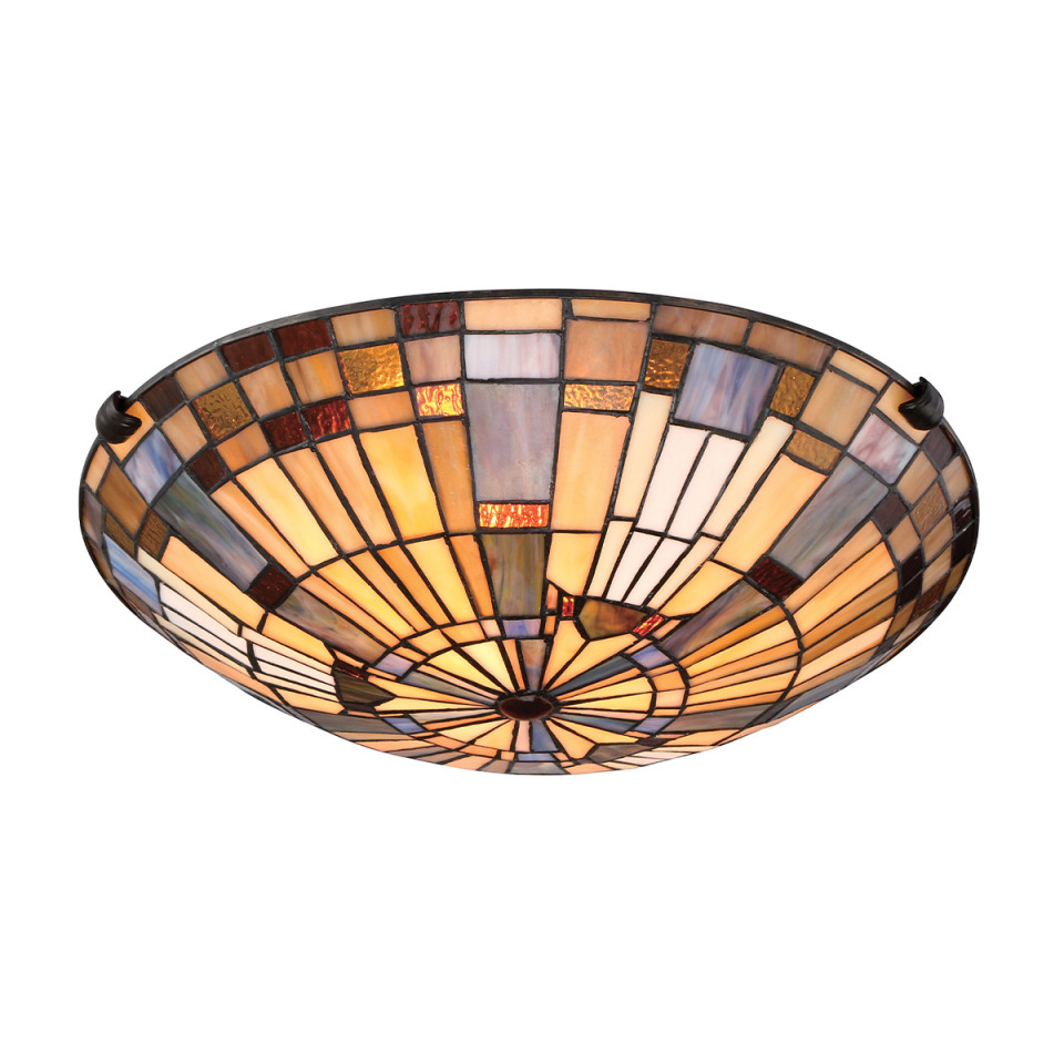 Inglenook 2-ljus plafond brons/konstglas 40,7 cm Quoizel Inglenook 2-ljus plafond brons/konstglas 40,7 cm