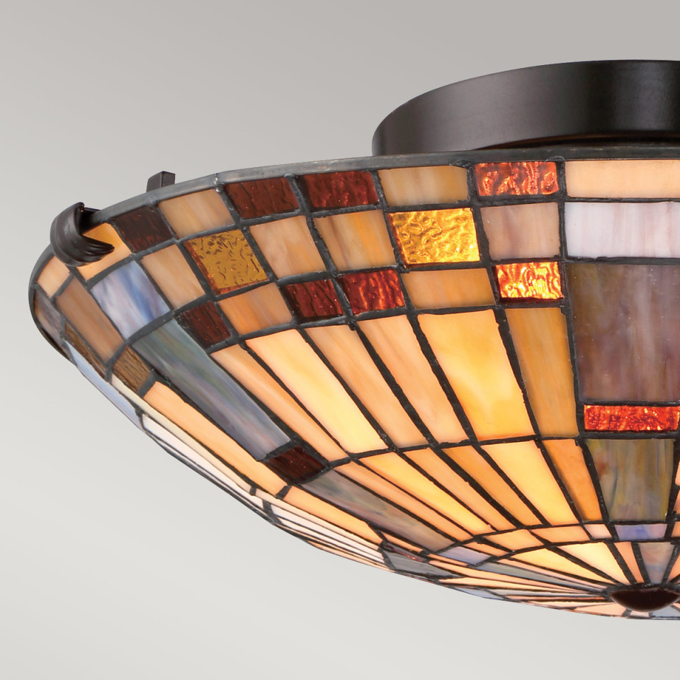 Inglenook 2-ljus plafond brons/konstglas 40,7 cm Quoizel Inglenook 2-ljus plafond brons/konstglas 40,7 cm