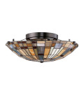 Inglenook 2-ljus plafond brons/konstglas 40,7 cm Quoizel Inglenook 2-ljus plafond brons/konstglas 40,7 cm
