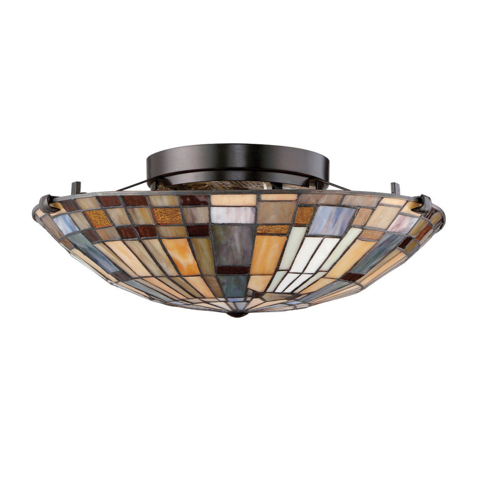 Inglenook 2-ljus plafond brons/konstglas 40,7 cm Quoizel Inglenook 2-ljus plafond brons/konstglas 40,7 cm