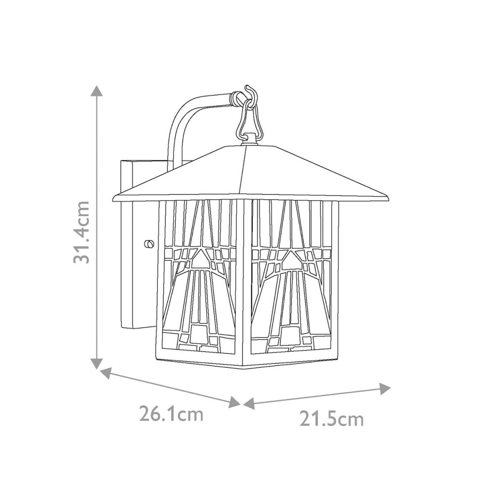 Inglenook 1-Lt Medium Outdoor Wall Light Valiant Bronze/Glass 31.4cm IP44