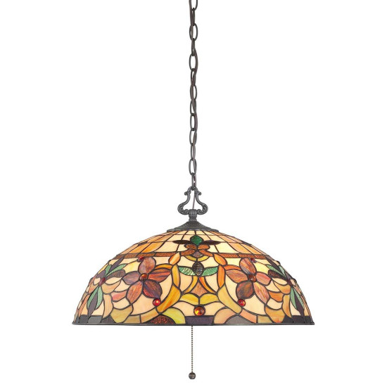 Kami 3 light tiffany style ceiling light vintage bronze 50.8cm Kami 3 light tiffany style ceiling light vintage bronze 50.8cm