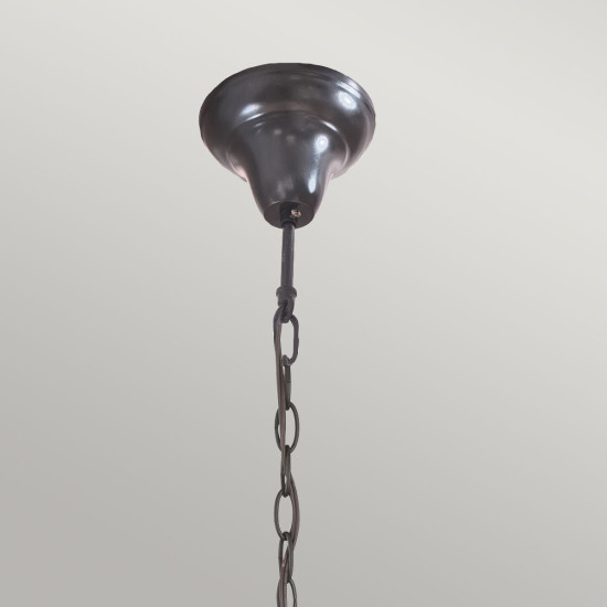 Kami 3 light tiffany style ceiling light vintage bronze 50.8cm Kami 3 light tiffany style ceiling light vintage bronze 50.8cm