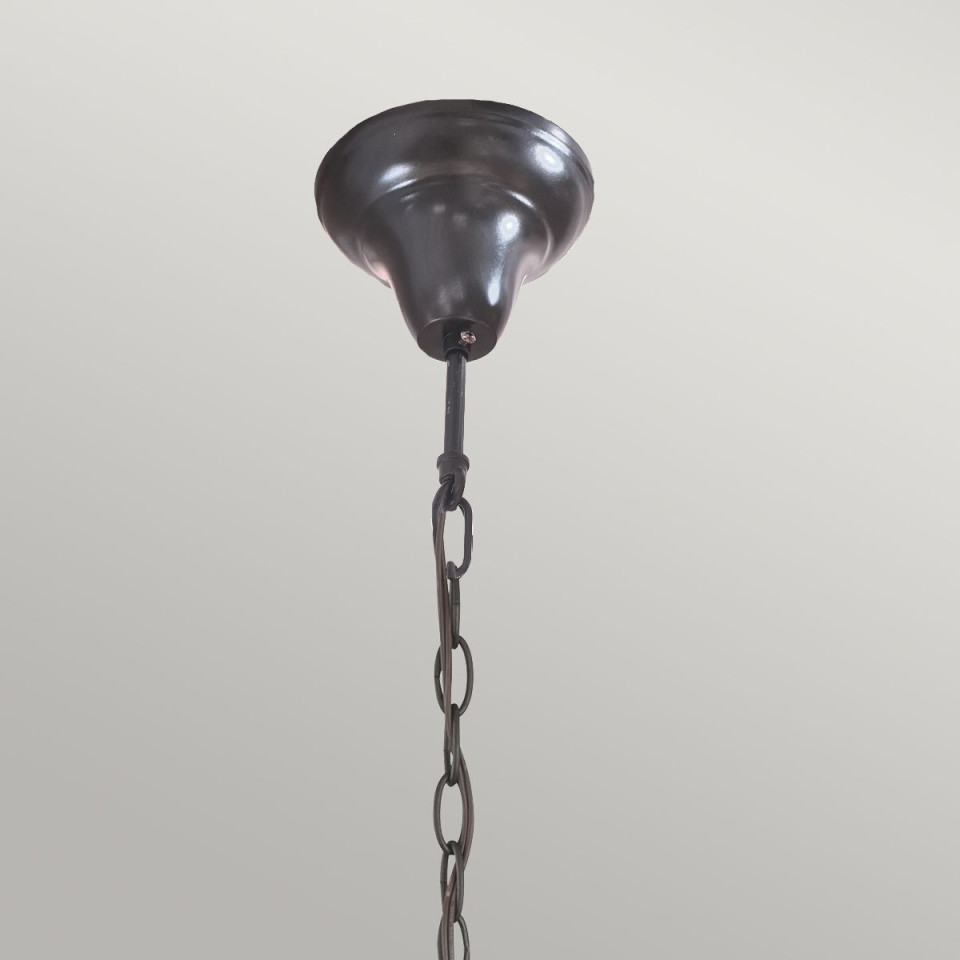 Kami 3 light tiffany style ceiling light vintage bronze 50.8cm