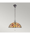 Kami 3 light tiffany style ceiling light vintage bronze 50.8cm