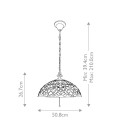 Kami 3 light tiffany style ceiling light vintage bronze 50.8cm