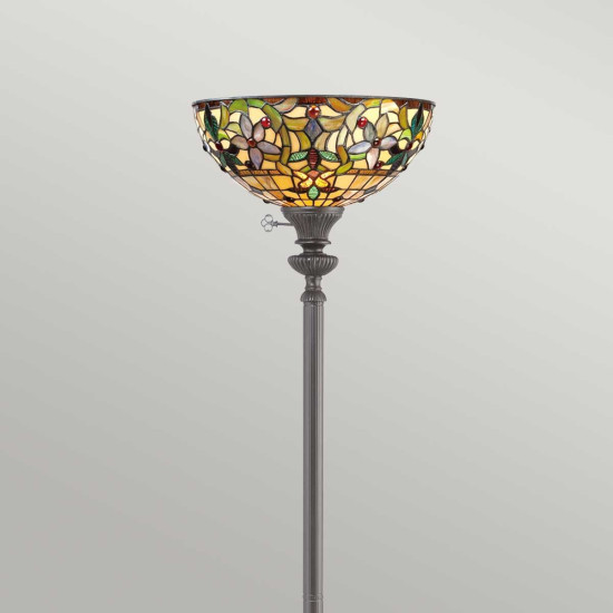 Kami 1 light tiffany style floor lamp vintage bronze 177.8cm Kami 1 light tiffany style floor lamp vintage bronze 177.8cm