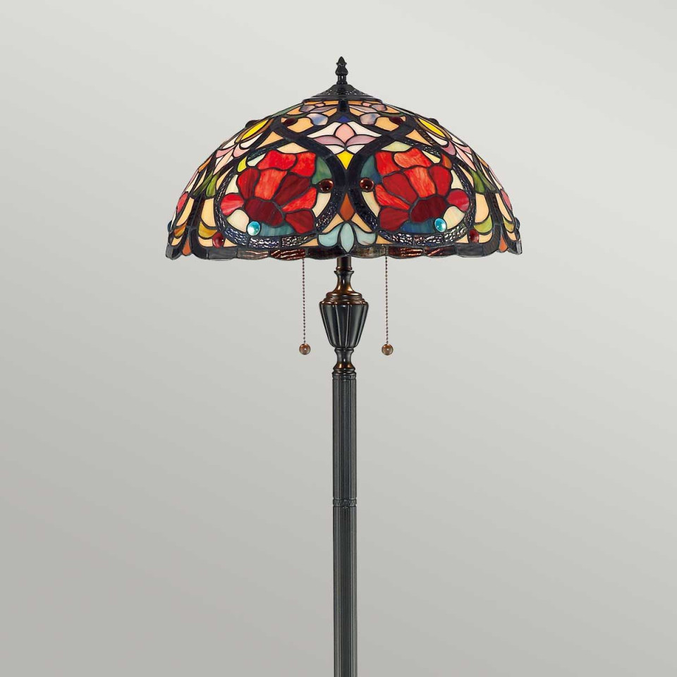 Larissa 2 tiffany golvlampa brons 157.5cm Elstead Lighting Larissa 2 tiffany golvlampa brons 157.5cm