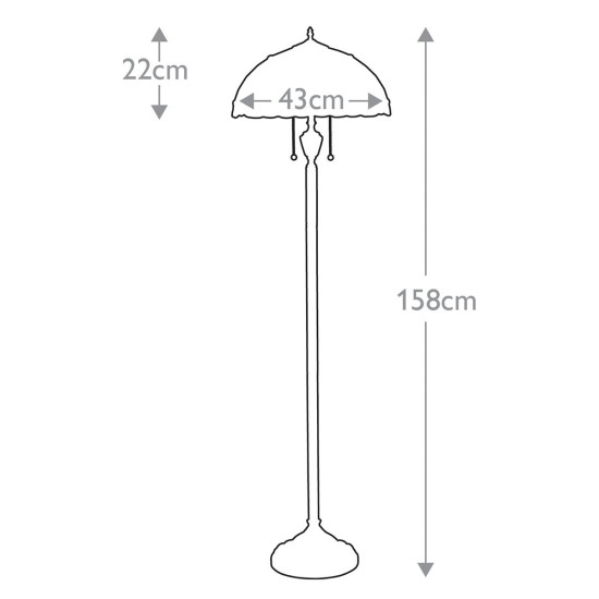 Larissa 2 tiffany golvlampa brons 157.5cm