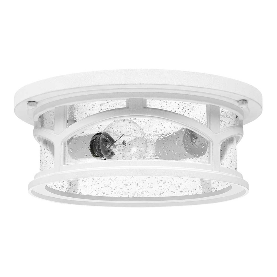 Marblehead 2-Lt Outdoor Flush Light White/Clear 33cm IP44