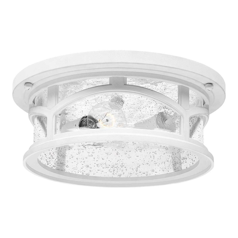 Marblehead 2-Lt Outdoor Flush Light White/Clear 33cm IP44