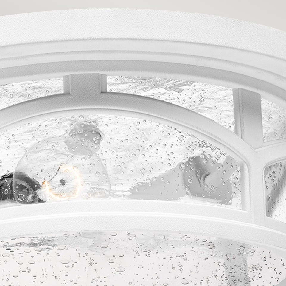 Marblehead 2-Lt Outdoor Flush Light White/Clear 33cm IP44