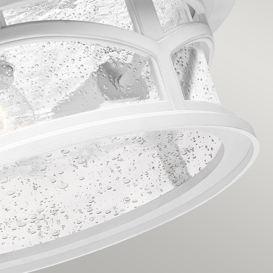 Marblehead 2-Lt Outdoor Flush Light White/Clear 33cm IP44