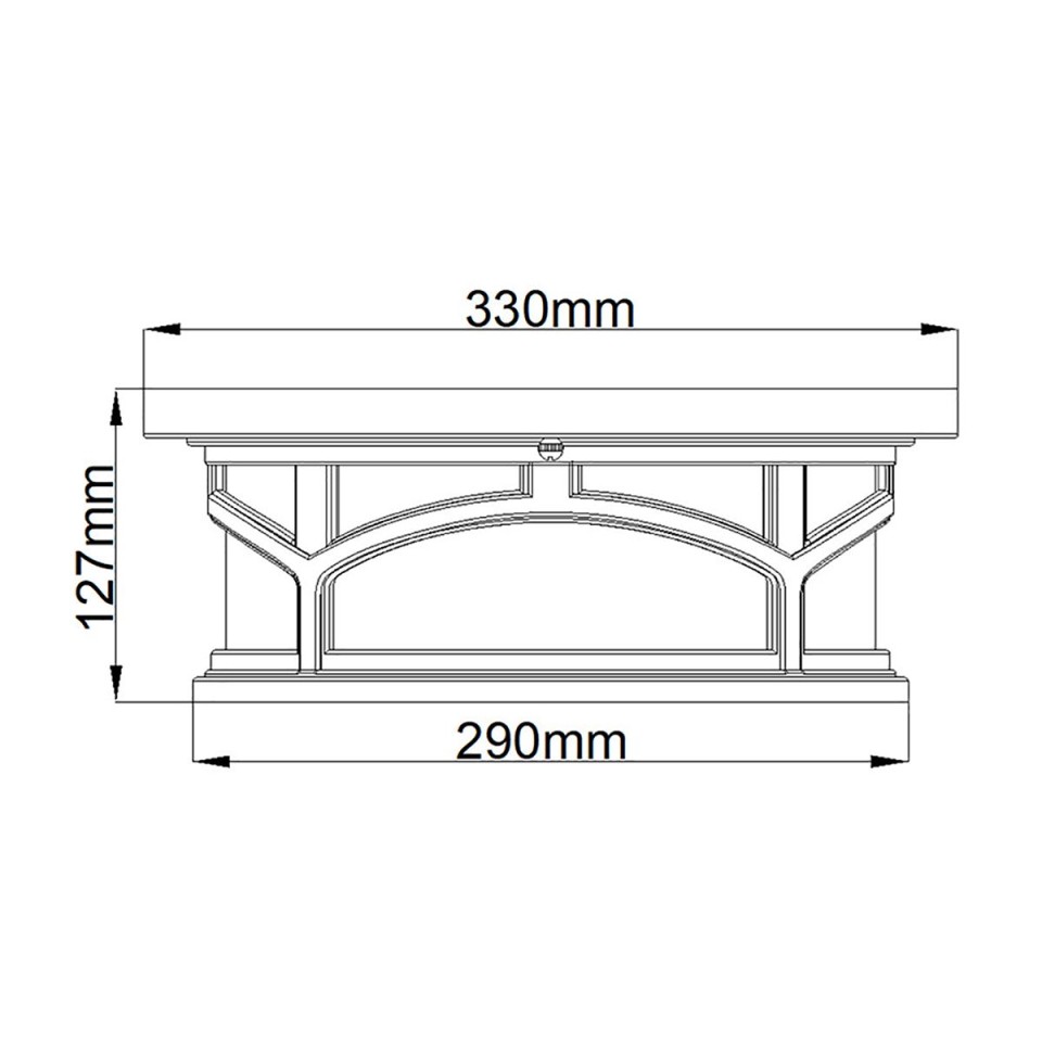 Marblehead 2-Lt Outdoor Flush Light White/Clear 33cm IP44