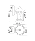 Marblehead 1-Lt medium utomhus vägglampa palladiansk brons/klar 28,1 cm IP44