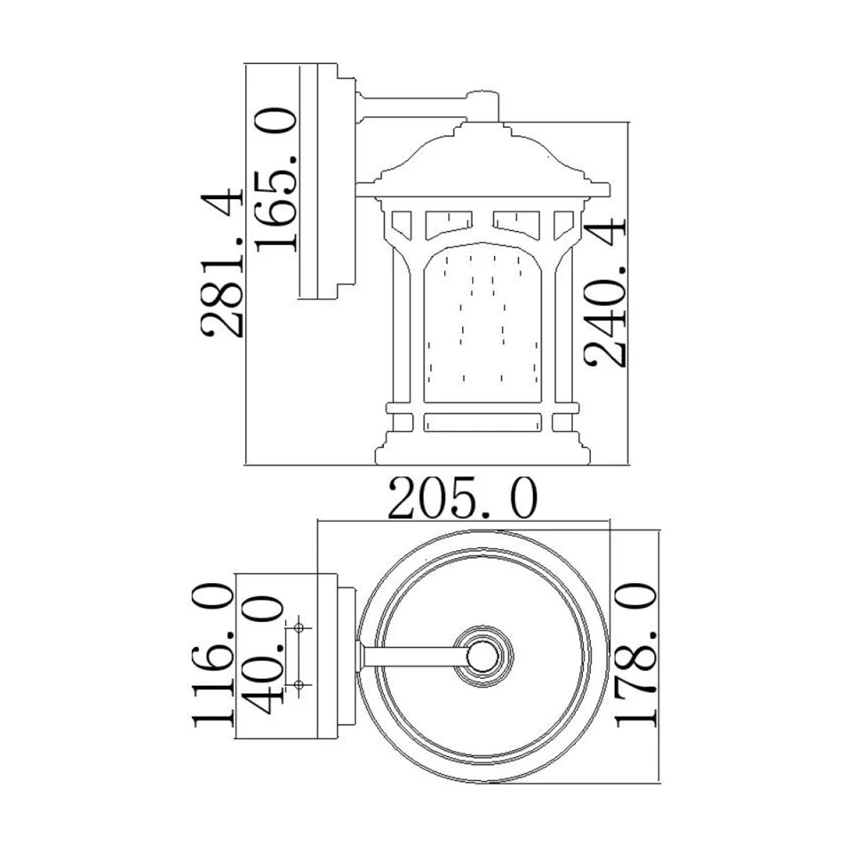 Marblehead 1-Lt medium utomhus vägglampa palladiansk brons/klar 28,1 cm IP44