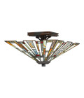 Maybeck 2 light tiffany style plafond valiant bronze 36.7cm Elstead Lighting Maybeck 2 light tiffany style plafond valiant bronze 36.7cm
