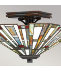 Maybeck 2 light tiffany style plafond valiant bronze 36.7cm Elstead Lighting Maybeck 2 light tiffany style plafond valiant bronze 36.7cm