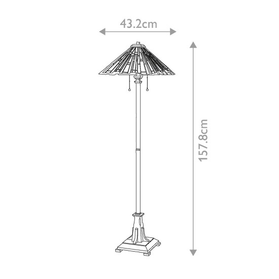 Maybeck 2 tiffany golvlampa valiant brons 157.8cm