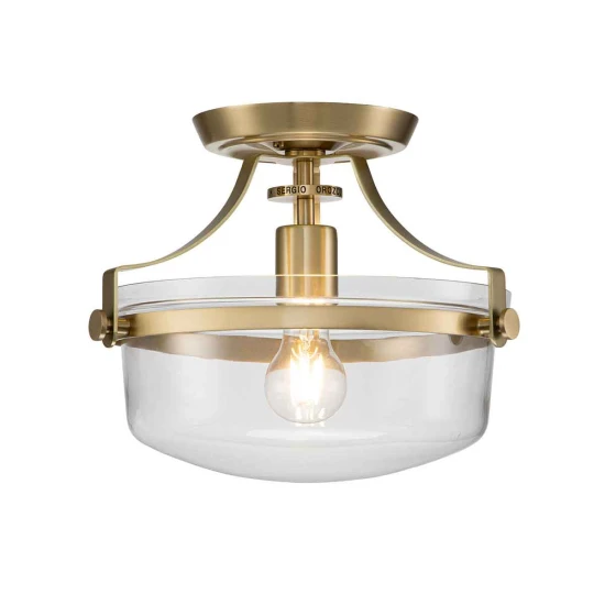 Penn Station Plafond Borstad Mässing/Klar 33cm