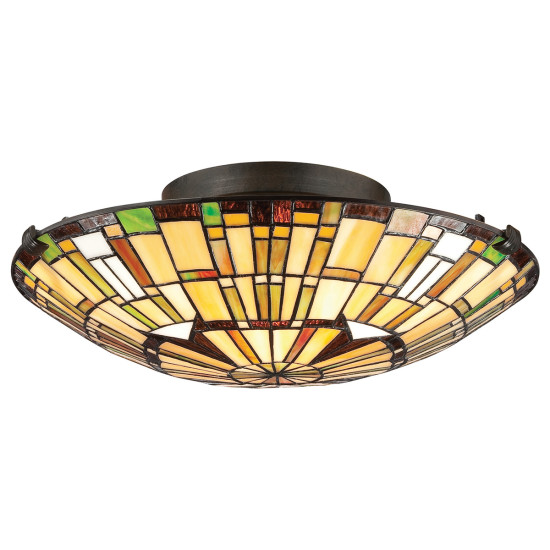 Reed 2-ljus plafond brons/konstglas 42 cm Reed 2-ljus plafond brons/konstglas 42 cm