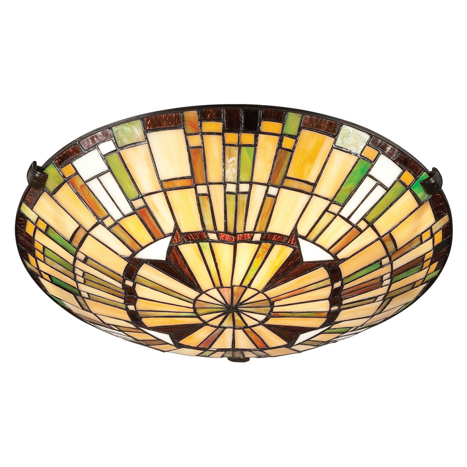Reed 2-ljus plafond brons/konstglas 42 cm Quoizel Reed 2-ljus plafond brons/konstglas 42 cm