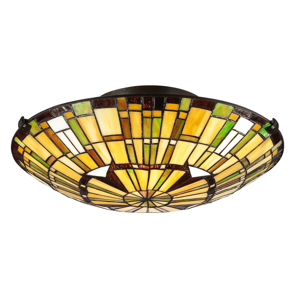 Reed 2-ljus plafond brons/konstglas 42 cm Quoizel Reed 2-ljus plafond brons/konstglas 42 cm