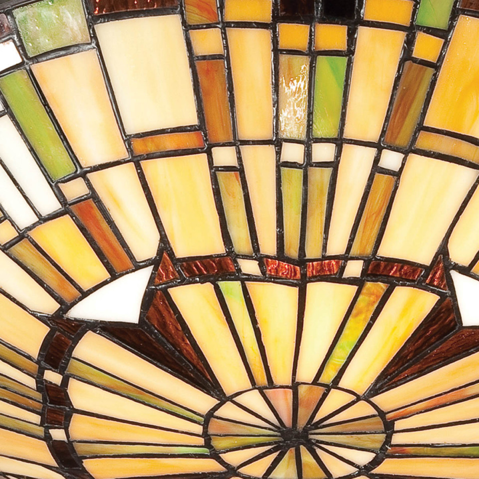 Reed 2-ljus plafond brons/konstglas 42 cm Quoizel Reed 2-ljus plafond brons/konstglas 42 cm