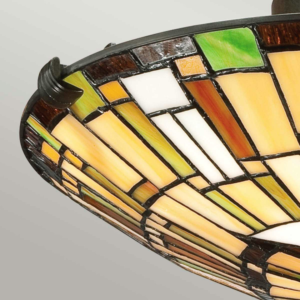 Reed 2-ljus plafond brons/konstglas 42 cm Quoizel Reed 2-ljus plafond brons/konstglas 42 cm