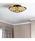 Reed 2-ljus plafond brons/konstglas 42 cm Quoizel Reed 2-ljus plafond brons/konstglas 42 cm
