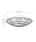 Reed 2-ljus plafond brons/konstglas 42 cm Quoizel Reed 2-ljus plafond brons/konstglas 42 cm