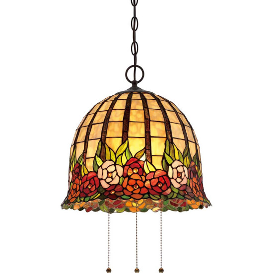 Rosecliffe 3 tiffany style ceiling light imperial bronze 38.1cm Rosecliffe 3 tiffany style ceiling light imperial bronze 38.1cm