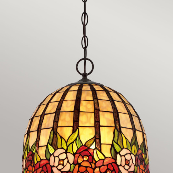 Rosecliffe 3 tiffany style ceiling light imperial bronze 38.1cm Rosecliffe 3 tiffany style ceiling light imperial bronze 38.1cm