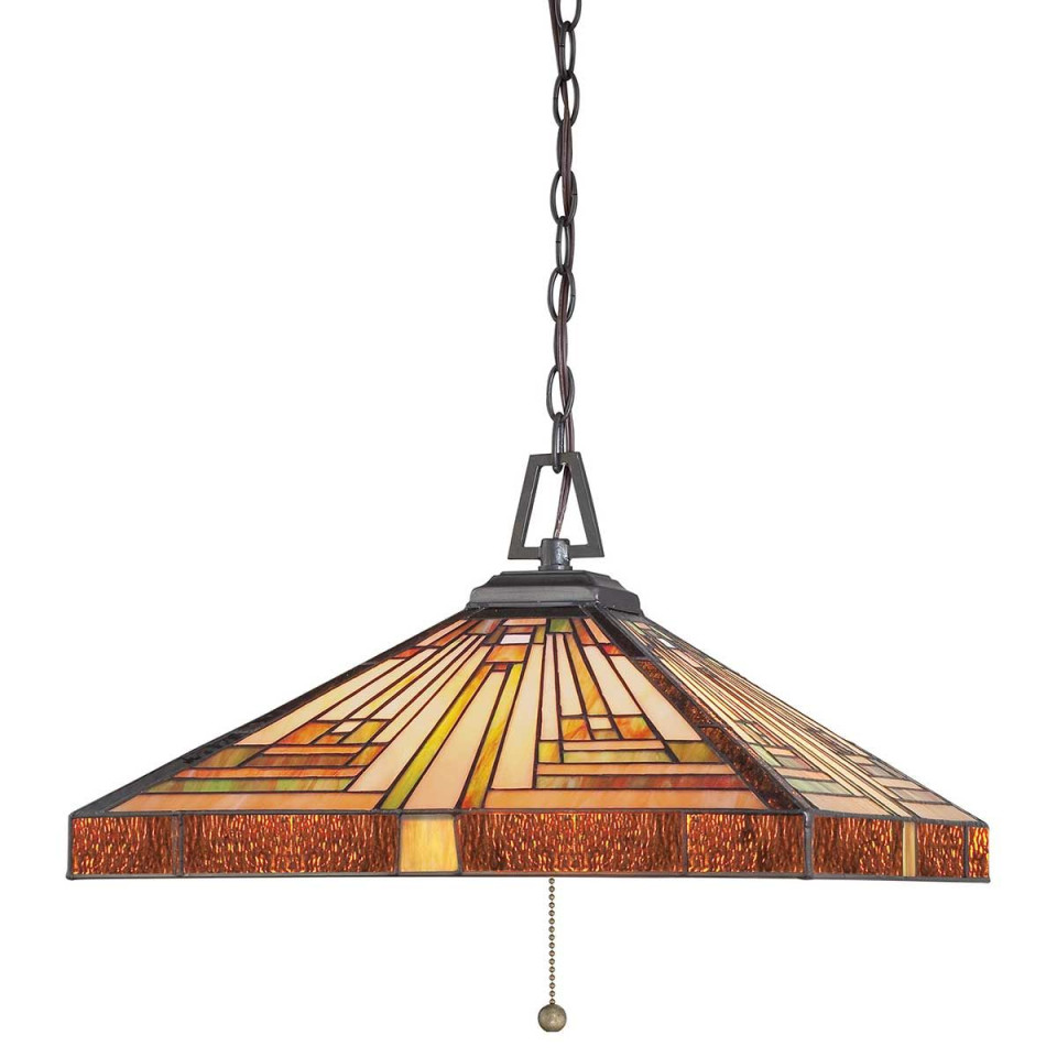 Stephen 3 tiffany style ceiling light vintage bronze 40.8cm Elstead Lighting Stephen 3 tiffany style ceiling light vintage bronze 40.8cm