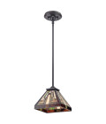 Stephen 1 tiffany style rod mini ceiling light vintage bronze 20.3cm Elstead Lighting Stephen 1 tiffany style rod mini ceiling light vintage bronze 20.3cm