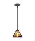 Stephen 1 tiffany style rod mini ceiling light vintage bronze 20.3cm Elstead Lighting Stephen 1 tiffany style rod mini ceiling light vintage bronze 20.3cm