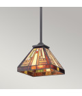 Stephen 1 tiffany style rod mini ceiling light vintage bronze 20.3cm Elstead Lighting Stephen 1 tiffany style rod mini ceiling light vintage bronze 20.3cm