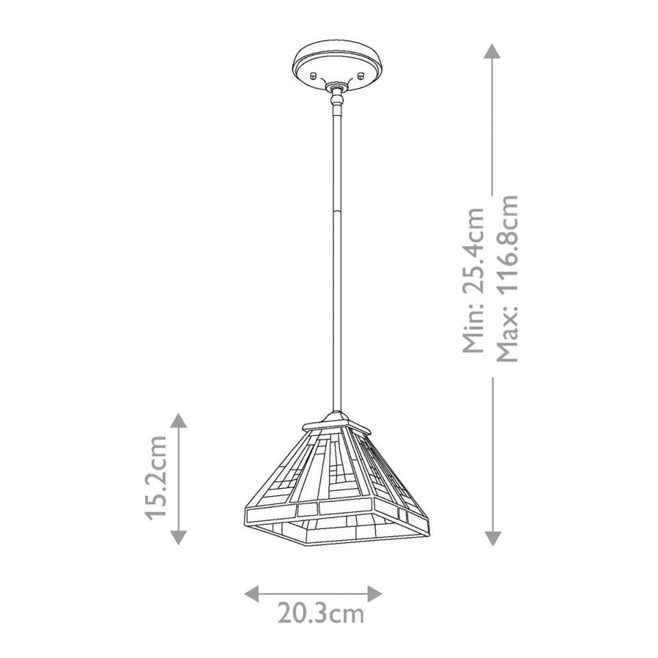 Stephen 1 tiffany style rod mini ceiling light vintage bronze 20.3cm Elstead Lighting Stephen 1 tiffany style rod mini ceiling light vintage bronze 20.3cm