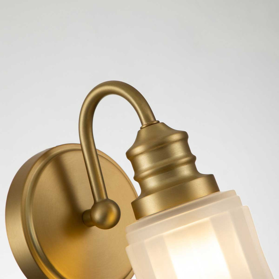 Swell 1 Wall Lamp Brushed Brass 23.7cm IP44 Elstead Lighting Swell 1 Wall Lamp Brushed Brass 23.7cm IP44