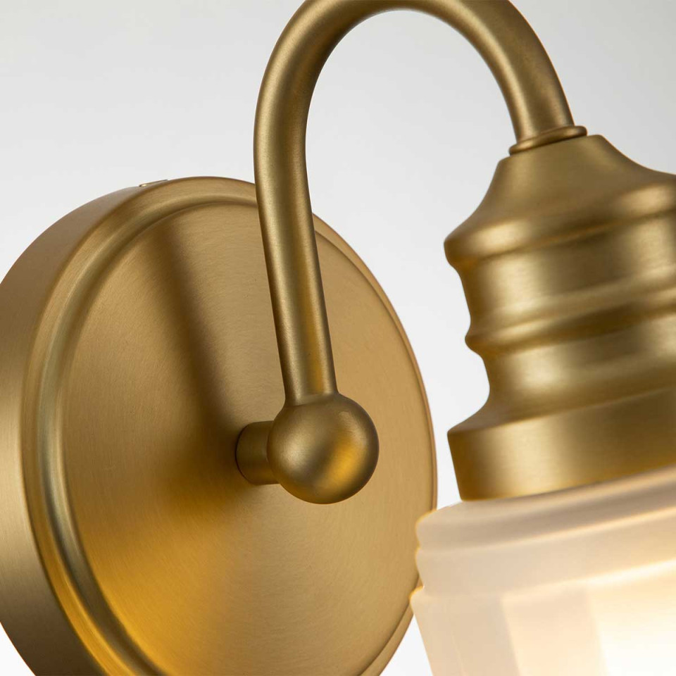 Swell 1 Wall Lamp Brushed Brass 23.7cm IP44 Elstead Lighting Swell 1 Wall Lamp Brushed Brass 23.7cm IP44