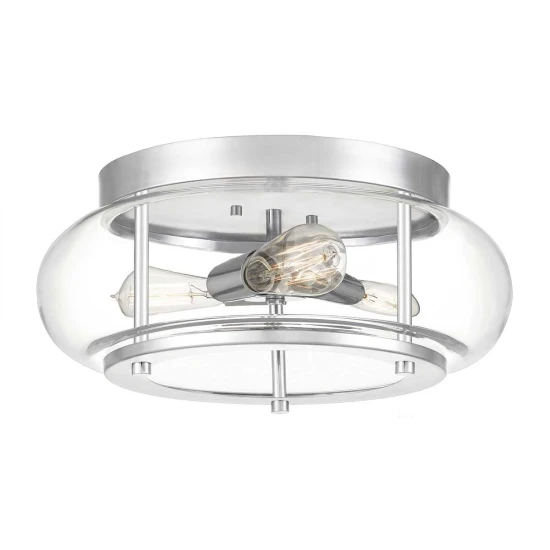 Trilogy 3-lt plafond i polerad krom/klar 40,6cm IP44