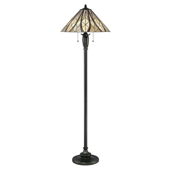 Victory 2 light tiffany style floor lamp valiant bronze 149.4cm Victory 2 light tiffany style floor lamp valiant bronze 149.4cm