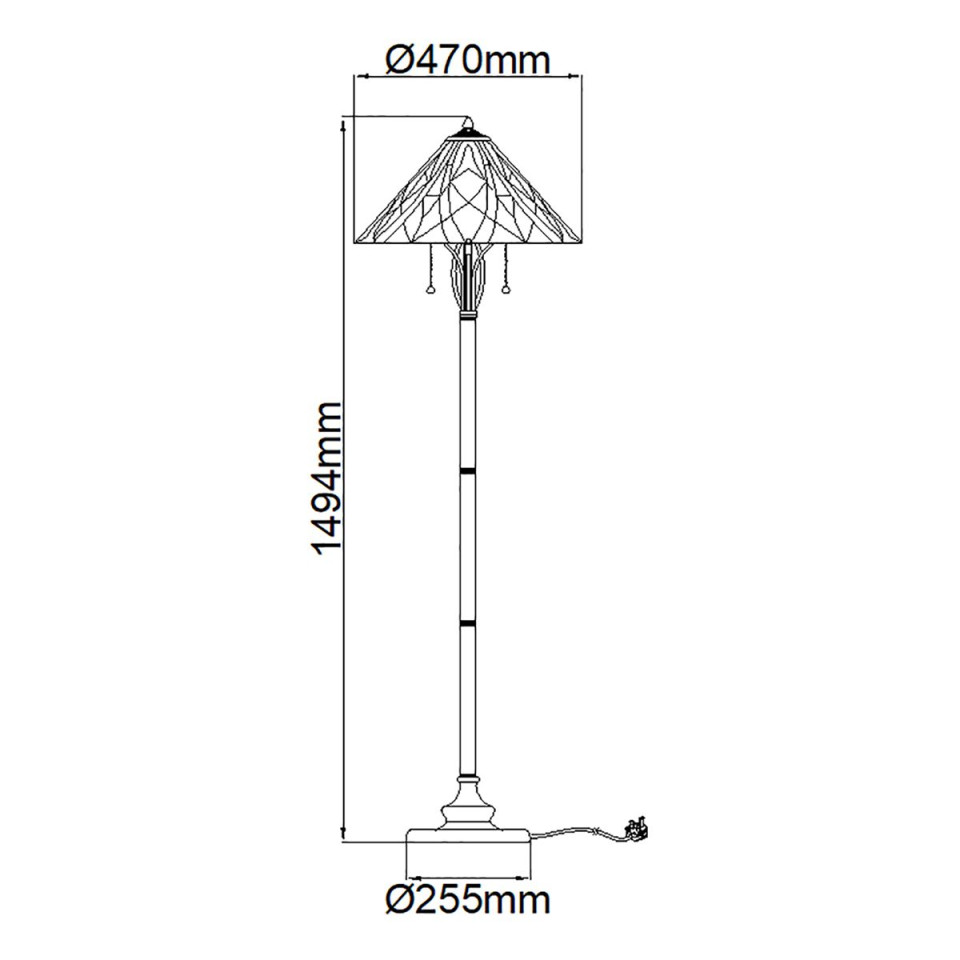 Victory 2 tiffany golvlampa valiant brons 149.4cm Elstead Lighting Victory 2 tiffany golvlampa valiant brons 149.4cm
