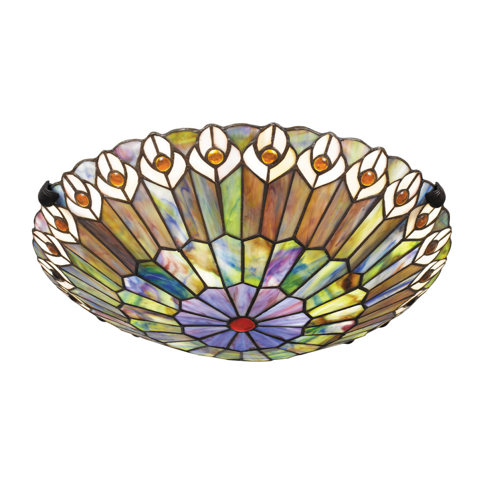 Watkins 2-ljus plafond brons/konstglas 42 cm