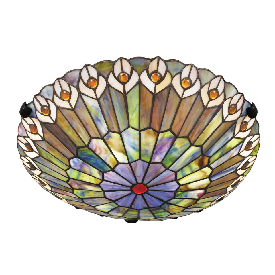Watkins 2-ljus plafond brons/konstglas 42 cm