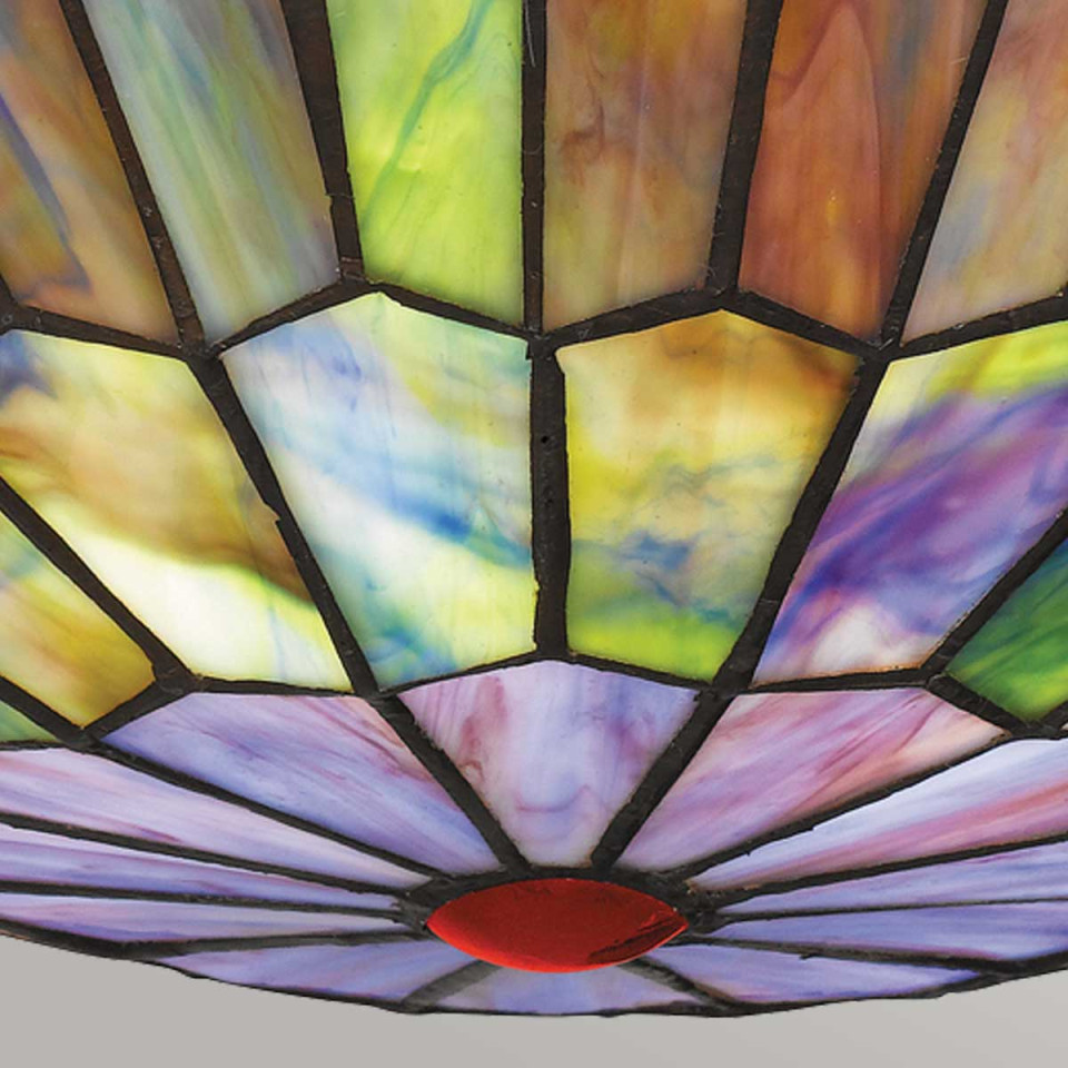 Watkins 2-ljus plafond brons/konstglas 42 cm