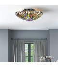 Watkins 2-ljus plafond brons/konstglas 42 cm