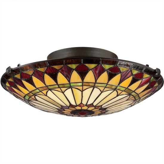 West End 2 tiffany medium plafond vintage brons 42cm West End 2 tiffany medium plafond vintage brons 42cm